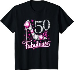50th Birthday design. 50 & Fabulous womens T-Shirt