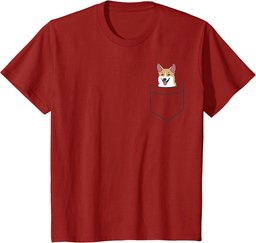 Corgi Dog In The Pocket Cute Dog Pocket Welsh Corgi T-Shirt