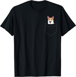 Corgi Dog In The Pocket Cute Dog Pocket Welsh Corgi T-Shirt