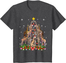Funny Santa Giraffe Christmas Tree Ornament Gift Cute T-Shirt