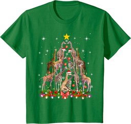 Funny Santa Giraffe Christmas Tree Ornament Gift Cute T-Shirt
