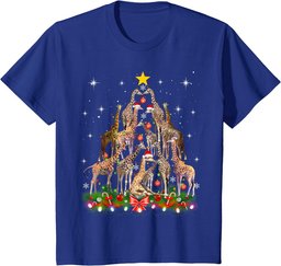 Funny Santa Giraffe Christmas Tree Ornament Gift Cute T-Shirt