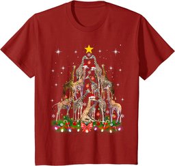 Funny Santa Giraffe Christmas Tree Ornament Gift Cute T-Shirt