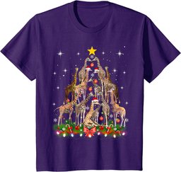 Funny Santa Giraffe Christmas Tree Ornament Gift Cute T-Shirt