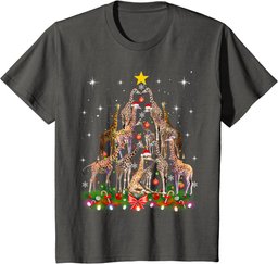 Funny Santa Giraffe Christmas Tree Ornament Gift Cute T-Shirt