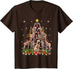 Funny Santa Giraffe Christmas Tree Ornament Gift Cute T-Shirt