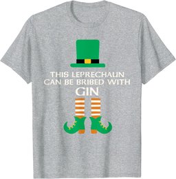 This Leprechaun Can Be Bribed With Gin Funny St. Paddy Day T-Shirt