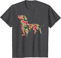 Dachshund Flower Funny Dog Silhouette Floral Gifts Women Men T-Shirt