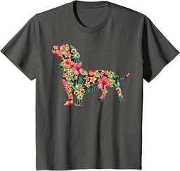 Dachshund Flower Funny Dog Silhouette Floral Gifts Women Men T-Shirt