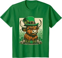 Happy St Patrick's Day Cute Highland Cow T-Shirt