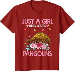 Pangolin Tee For Women Kids Just A Girl Who Loves Pangolins T-Shirt
