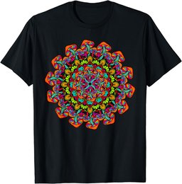 Magic Mushroom Mandala Sacred Shroom Trippy T-Shirt
