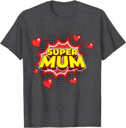 Super awesome matching superhero Mum T-Shirt