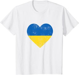 Ukraine Shirt For Men Women Big Heart Ukraine Flag T-Shirt