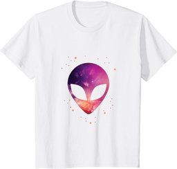 Starry Sky Cool Alien Head Cute Funny Gift T-Shirt
