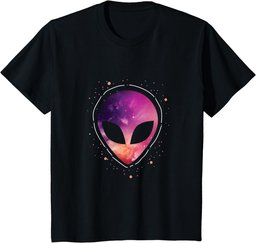 Starry Sky Cool Alien Head Cute Funny Gift T-Shirt