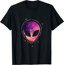 Starry Sky Cool Alien Head Cute Funny Gift T-Shirt