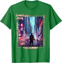 Man Walking in Japanese Cyberpunk Retro Vaporwave Aesthetic T-Shirt