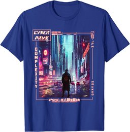 Man Walking in Japanese Cyberpunk Retro Vaporwave Aesthetic T-Shirt