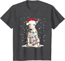 Bull Terrier Christmas Tree Light Pajama Dog Lover Xmas Gift T-Shirt