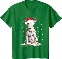 Bull Terrier Christmas Tree Light Pajama Dog Lover Xmas Gift T-Shirt