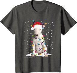 Bull Terrier Christmas Tree Light Pajama Dog Lover Xmas Gift T-Shirt