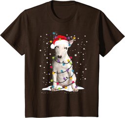 Bull Terrier Christmas Tree Light Pajama Dog Lover Xmas Gift T-Shirt