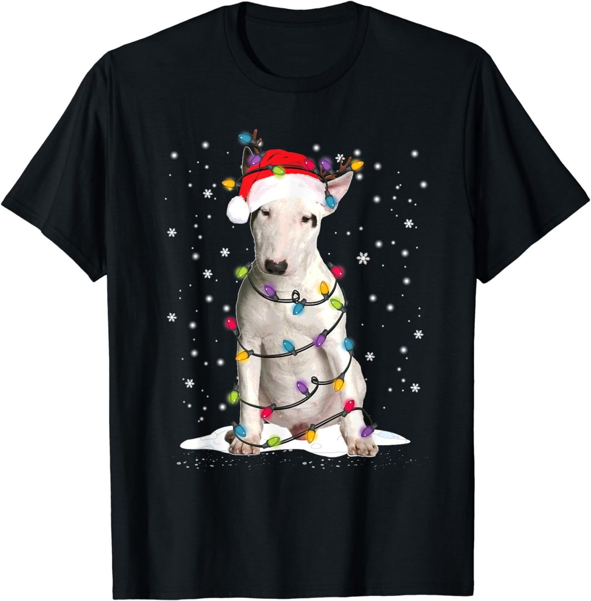 Bull Terrier Christmas Tree Light Pajama Dog Lover Xmas Gift T-Shirt