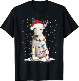 Bull Terrier Christmas Tree Light Pajama Dog Lover Xmas Gift T-Shirt