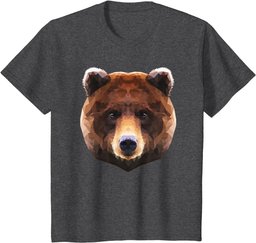 Bear T-Shirt Polygon Geometric Wildlife Brown Bear Grizzly T-Shirt