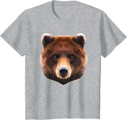 Bear T-Shirt Polygon Geometric Wildlife Brown Bear Grizzly T-Shirt
