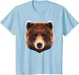 Bear T-Shirt Polygon Geometric Wildlife Brown Bear Grizzly T-Shirt