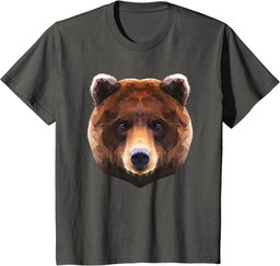 Bear T-Shirt Polygon Geometric Wildlife Brown Bear Grizzly T-Shirt