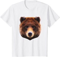 Bear T-Shirt Polygon Geometric Wildlife Brown Bear Grizzly T-Shirt