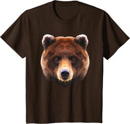 Bear T-Shirt Polygon Geometric Wildlife Brown Bear Grizzly T-Shirt