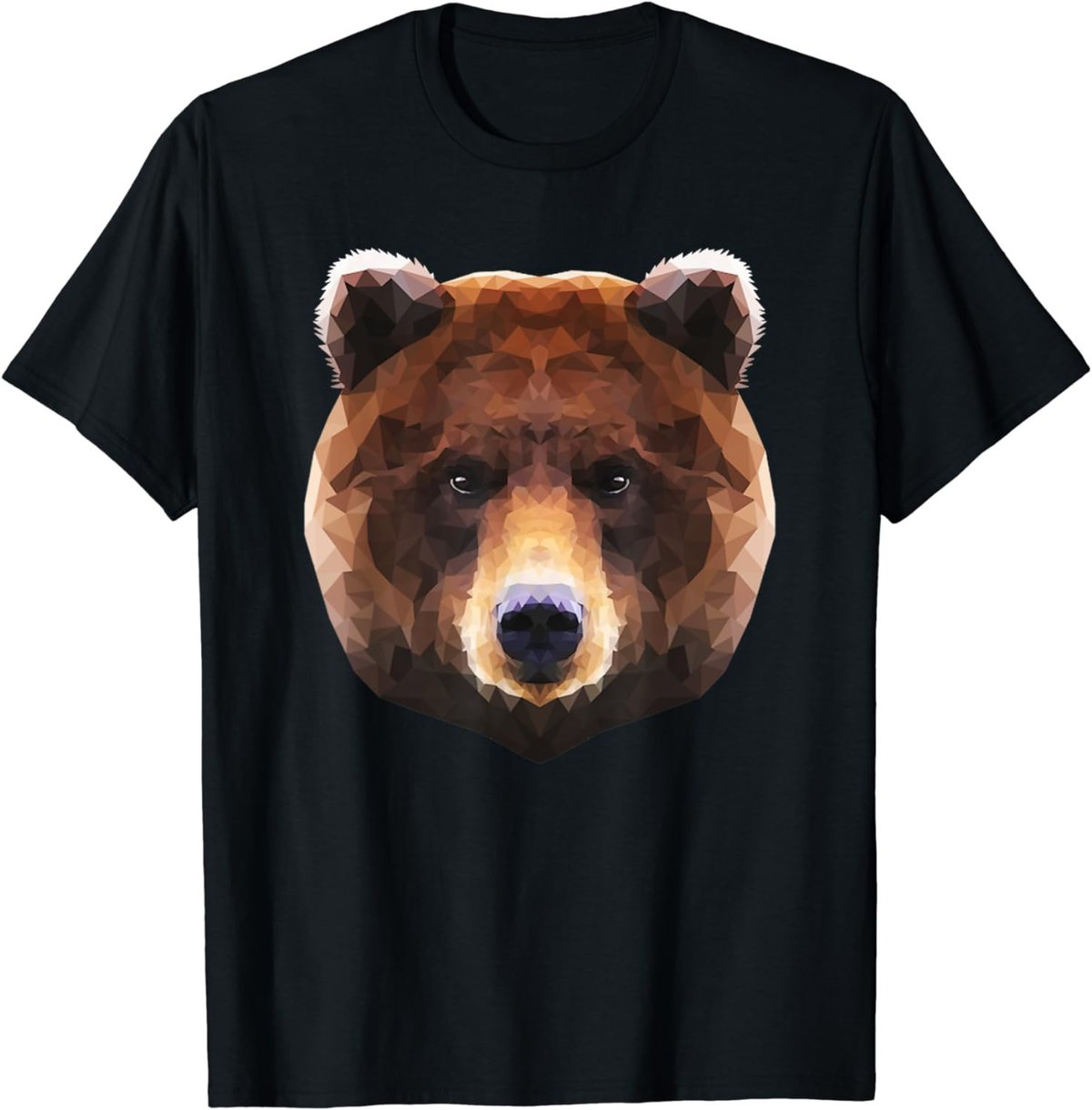Bear T-Shirt Polygon Geometric Wildlife Brown Bear Grizzly T-Shirt