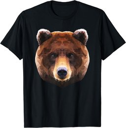 Bear T-Shirt Polygon Geometric Wildlife Brown Bear Grizzly T-Shirt