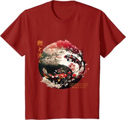 Oriental Koi Fish Design in Harajuku Koi Carp T-Shirt