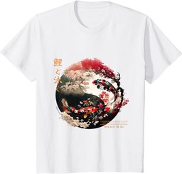 Oriental Koi Fish Design in Harajuku Koi Carp T-Shirt