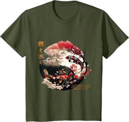 Oriental Koi Fish Design in Harajuku Koi Carp T-Shirt