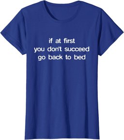 If At First You Don't Succeed Go Back To Bed And Sleep Hours T-Shirt