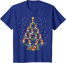 Robin Bird Lover Xmas Gift Robin Christmas Tree T-Shirt