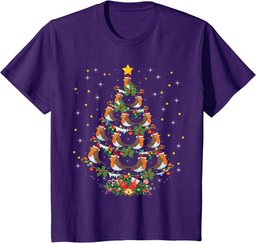 Robin Bird Lover Xmas Gift Robin Christmas Tree T-Shirt