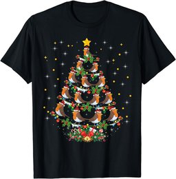 Robin Bird Lover Xmas Gift Robin Christmas Tree T-Shirt