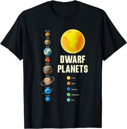 Solar-System Kids and Adults Dwarf Planets Graphic T-Shirt