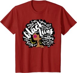 Black Lives Afro Word Art Black History Matter October T-Shirt