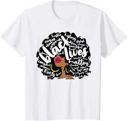 Black Lives Afro Word Art Black History Matter October T-Shirt