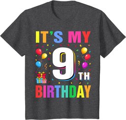 Youth It's My 9th Birthday 9 Nine Happy Birthday Boys or Girls T-Shirt