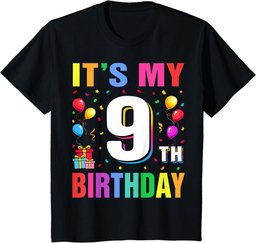Youth It's My 9th Birthday 9 Nine Happy Birthday Boys or Girls T-Shirt