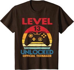 13th Birthday Gift Boys Level 13 Unlocked Official Teenager T-Shirt